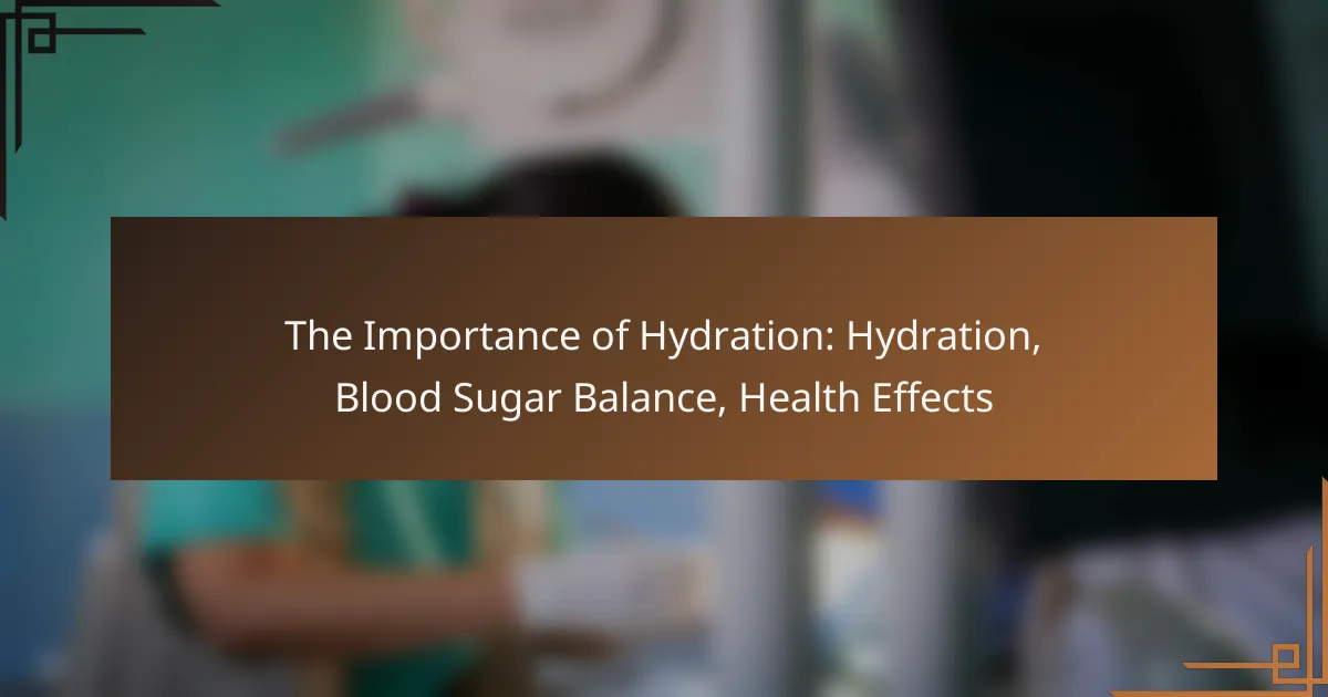 The Importance of Hydration: Hydration, Blood Sugar Balance, Health Effects
