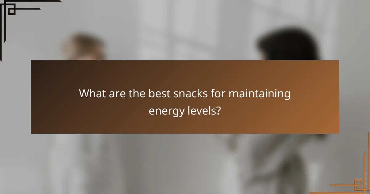 What are the best snacks for maintaining energy levels?