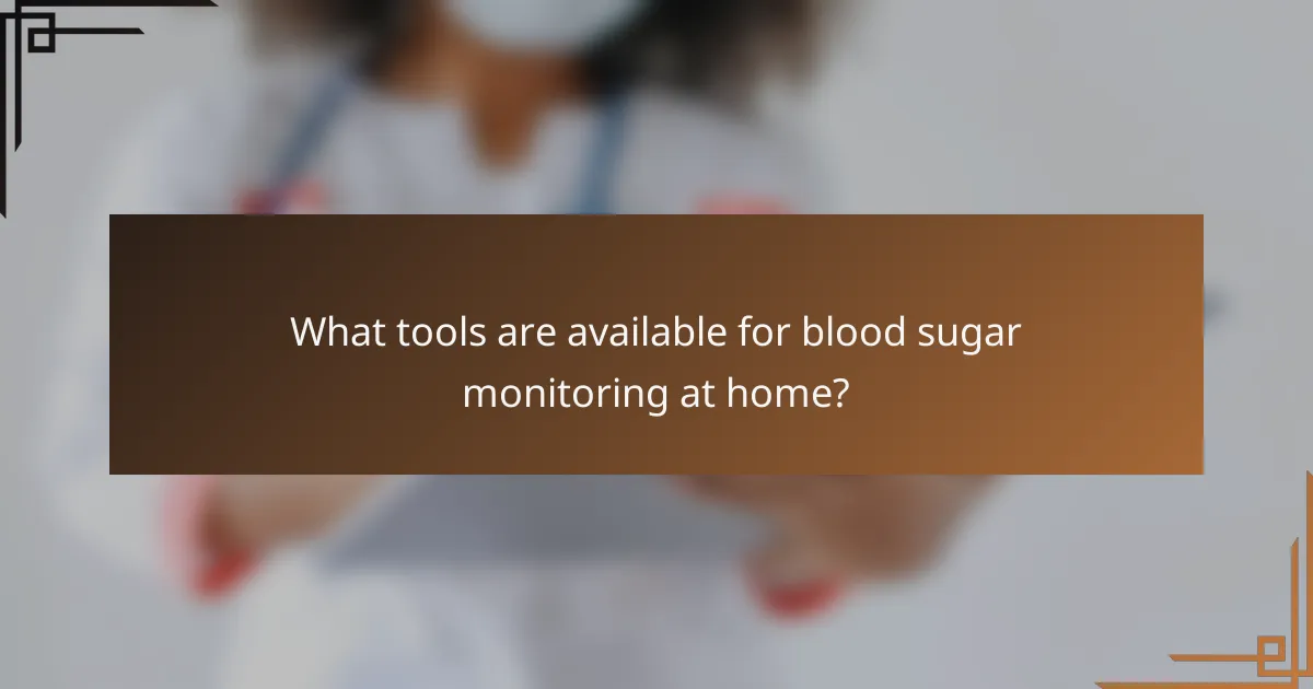 What tools are available for blood sugar monitoring at home?